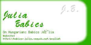 julia babics business card